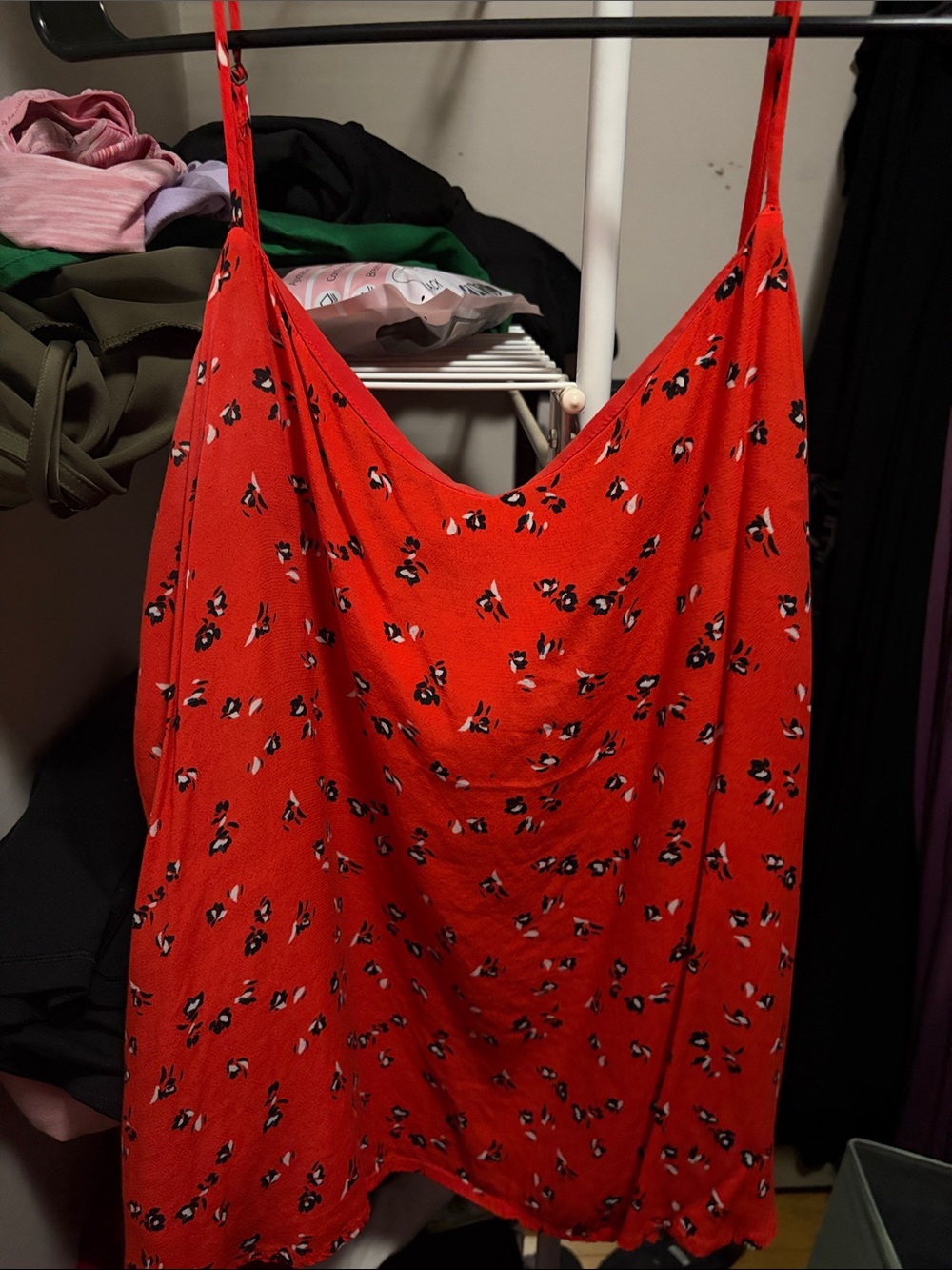 GAP Red Floral Spaghetti Strap Cami